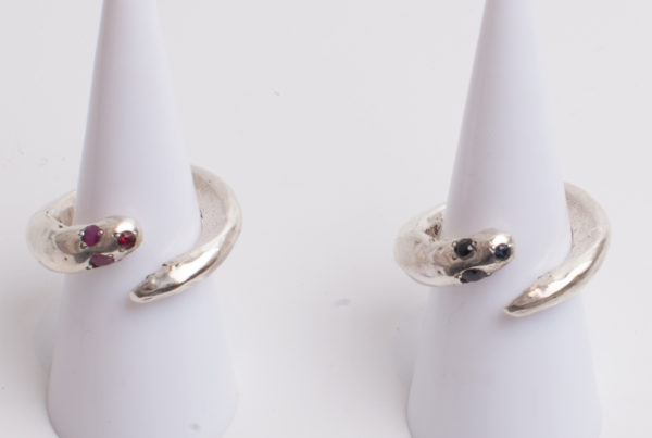 Snake Ring Stones Sterling Silver - Image 3