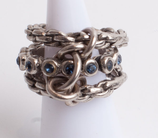 Triple Mireille crystal ring