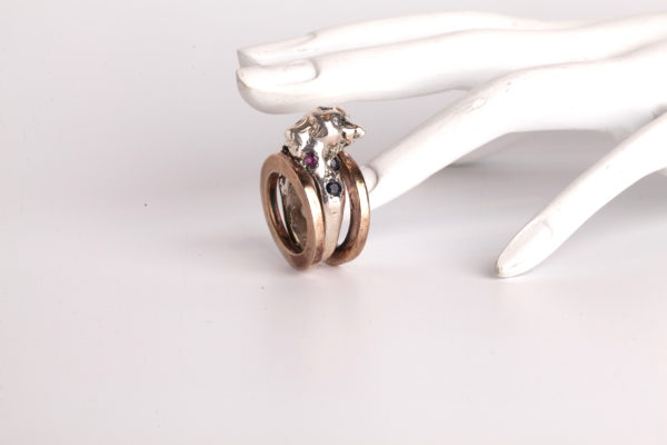 Gorgone II Stones Sterling Silver Bronze