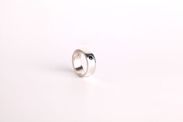 Band Ring  Sterling Silver Sapphire - Image 2