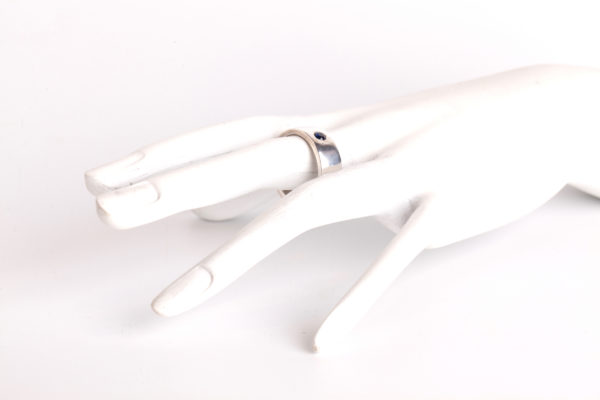 Band Ring  Sterling Silver Sapphire