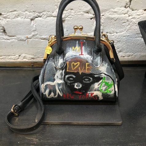 Hand-Painted Graffiti Art Leather Bag