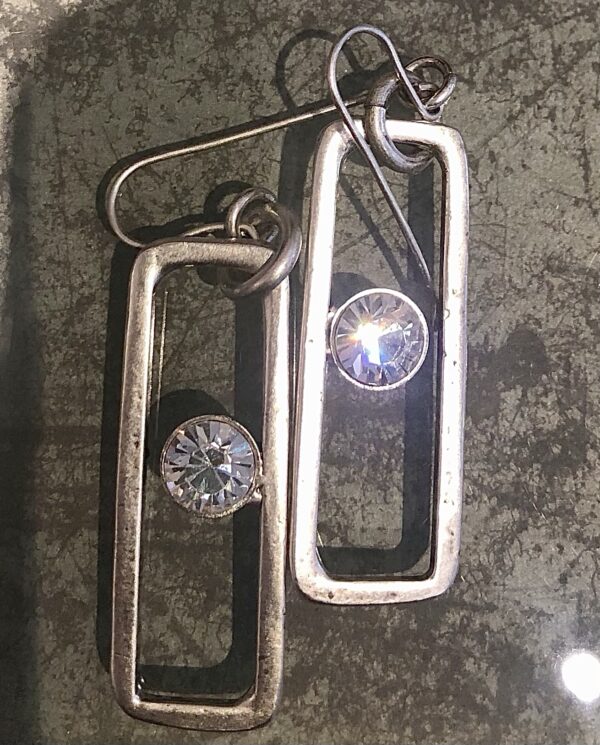 Trombone crystal earrings silver