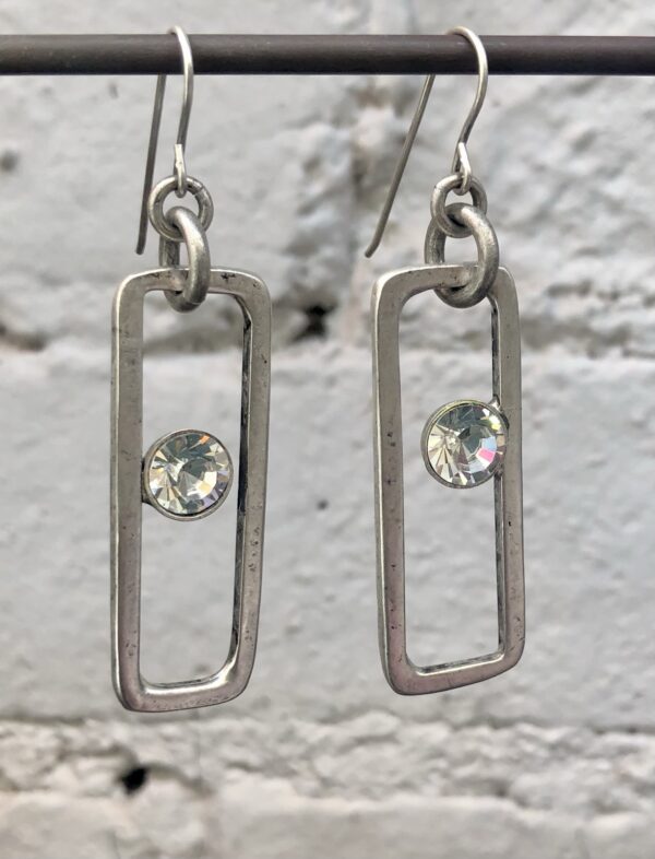Trombone crystal earrings silver