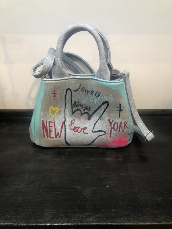 Graffiti mini bag blu jean - Image 2