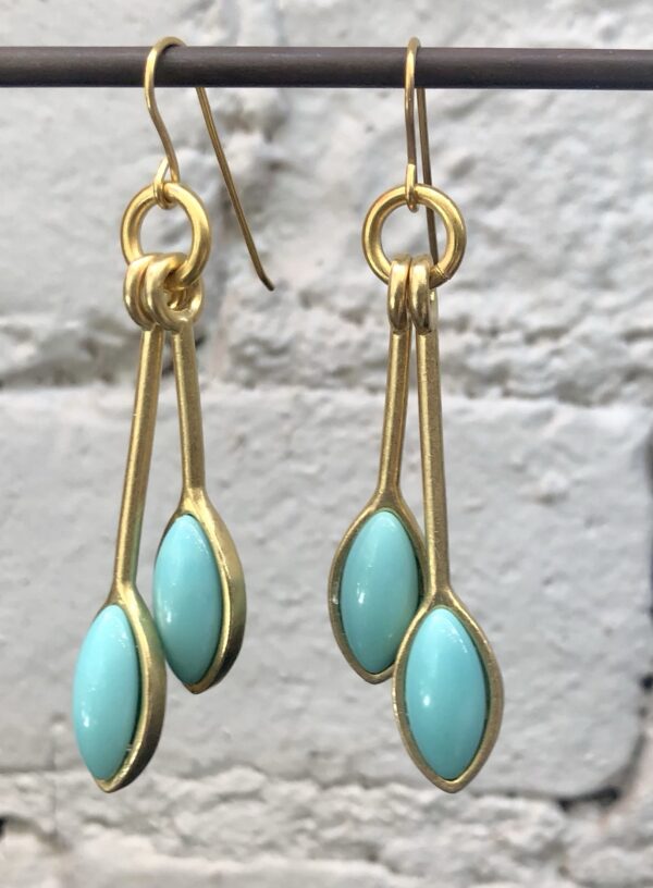 Sol pointe earrings gold turquoise