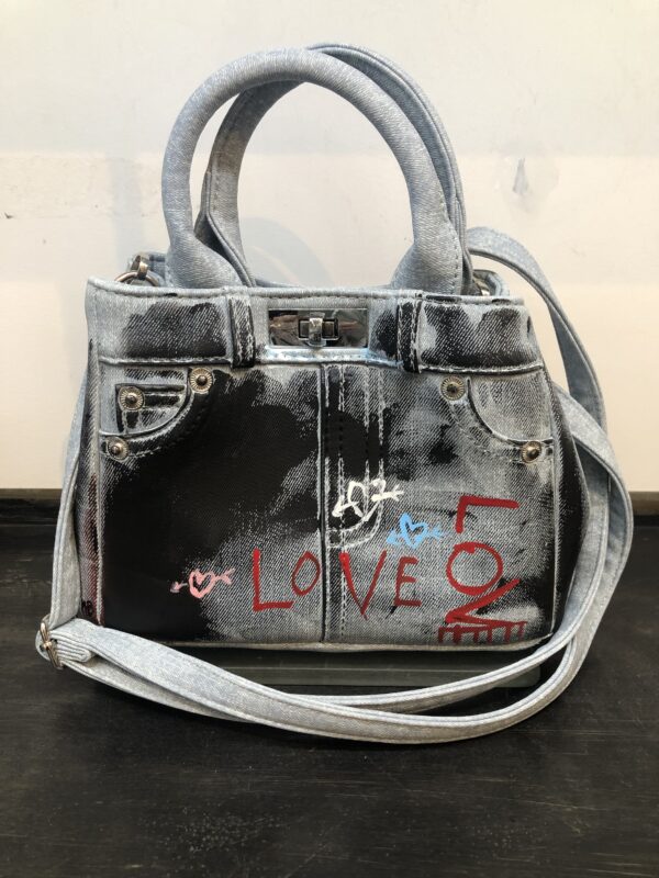 Graffiti mini bag blu jean